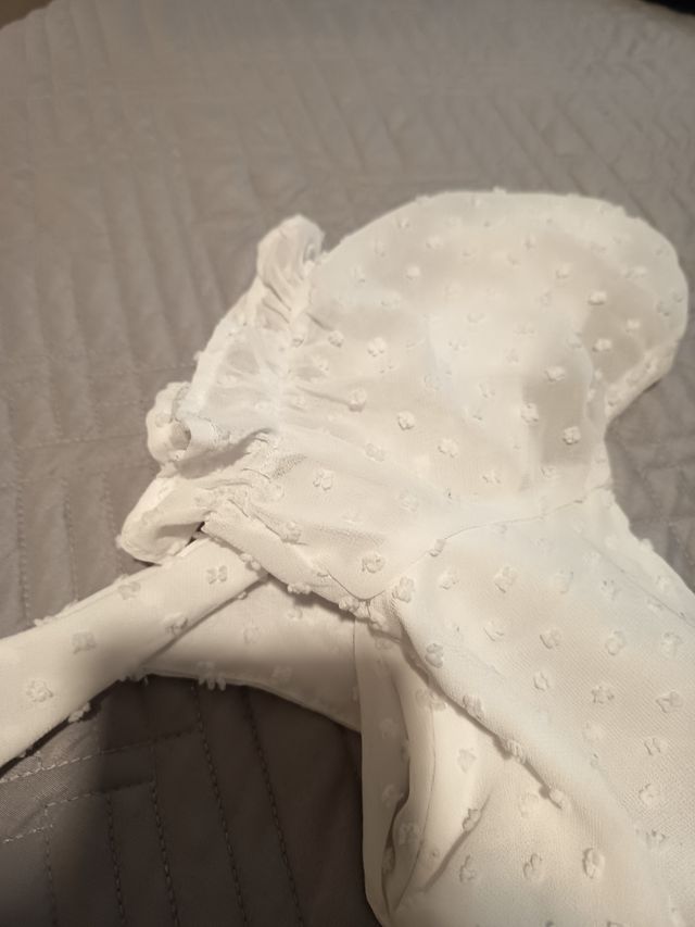 Tutina estiva bianca - maniche a palloncino