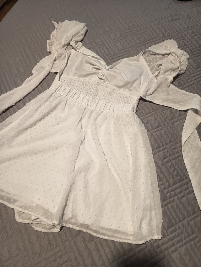 Tutina estiva bianca - maniche a palloncino