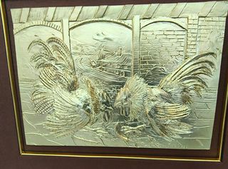 Bassorilievo Ligabue argento e oro