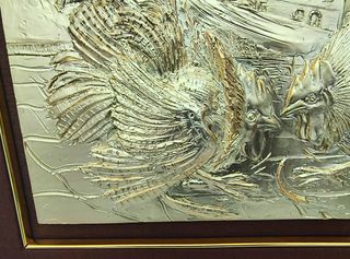 Bassorilievo Ligabue argento e oro