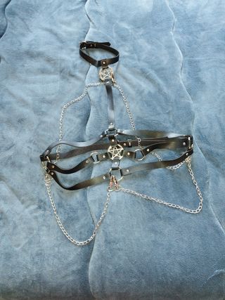 Arnés gótico mujer - negro, plata