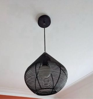 Lámpara colgante negra metal