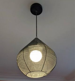 Lámpara colgante negra metal