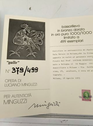 Bassorilievo laminato oro  Minguzzi 