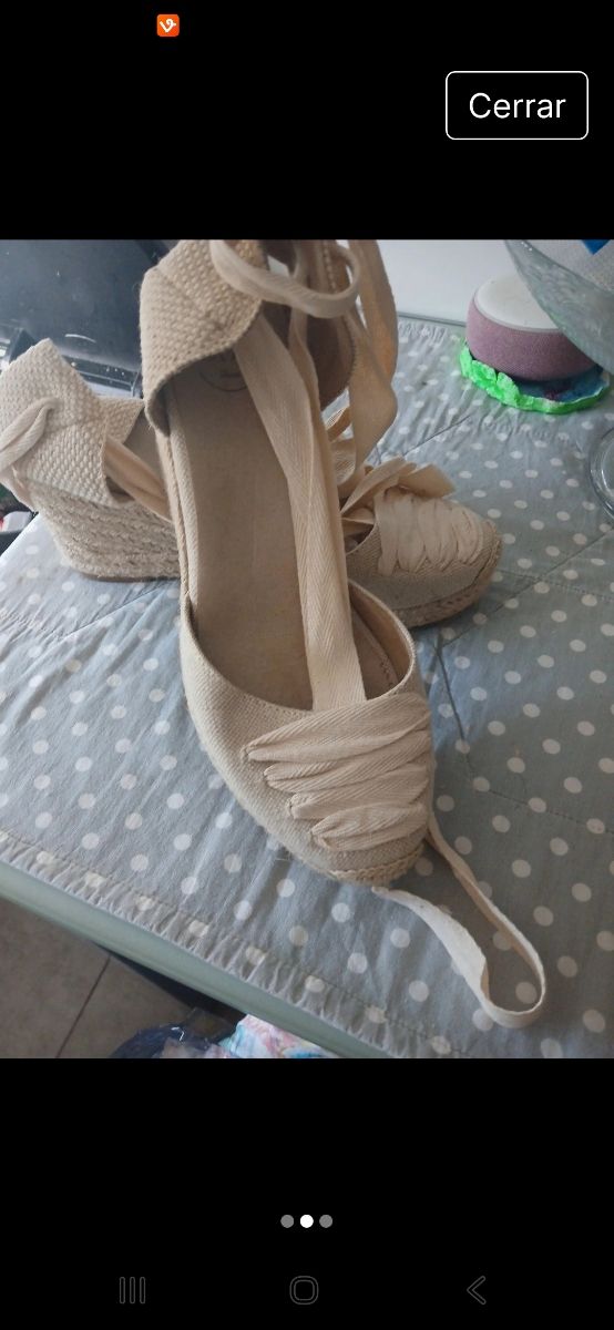 Cuñas esparto beige