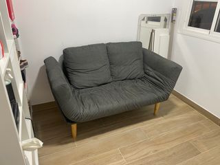 Sofá cama gris - 2 plazas