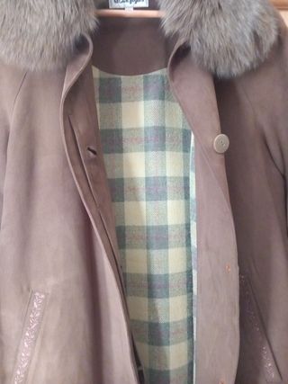 Chaquetón antelina marrón piel 4XL