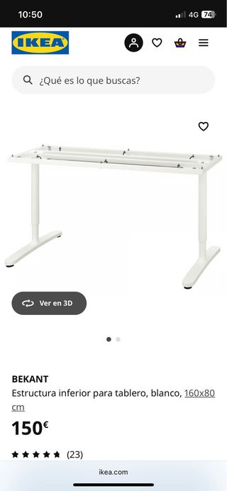 BEKANT - Estructura escritorio blanca 160x80