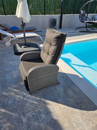 Poltrona Relax in rattan grigio