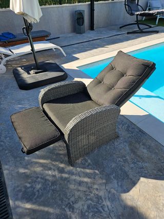 Poltrona Relax in rattan grigio