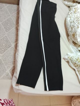 Pantalones mujer rayas - Negro