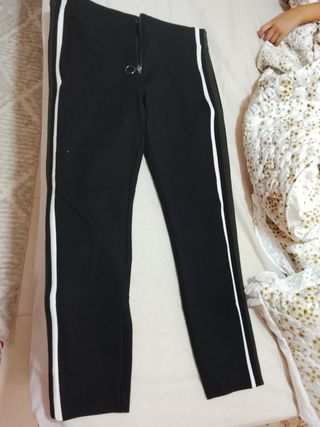 Pantalones mujer rayas - Negro