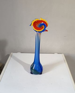 Vaso spettacolare "Arcobaleno"in vetro di Murano 