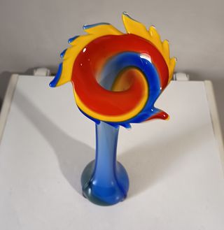 Vaso spettacolare "Arcobaleno"in vetro di Murano 