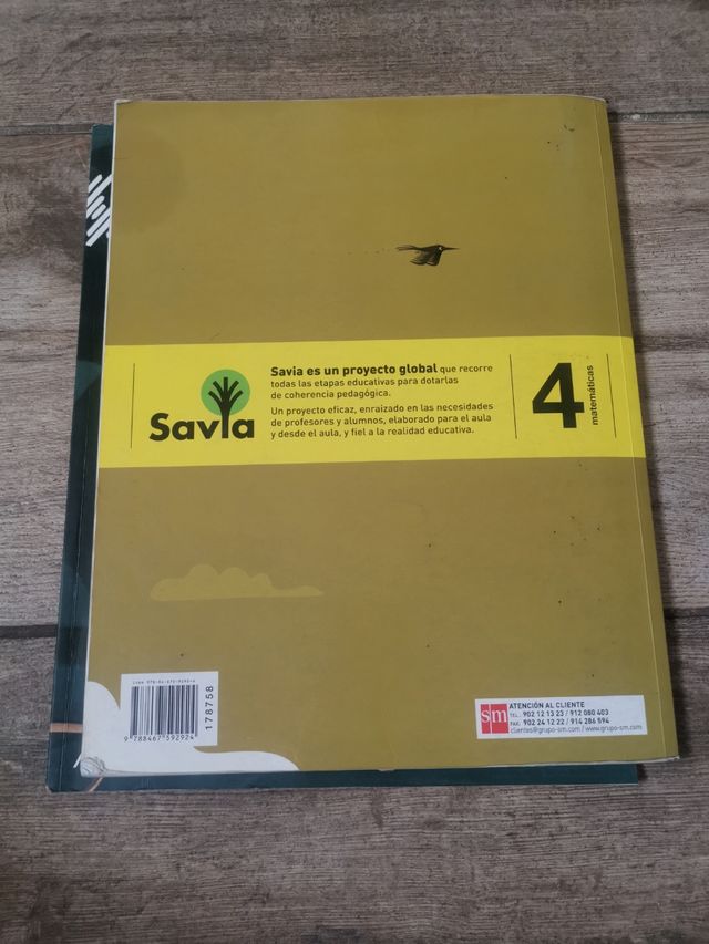 Cuaderno de matemáticas. 4 Primaria. Savia