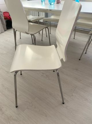 Mesa comedor blanca + 8 sillas