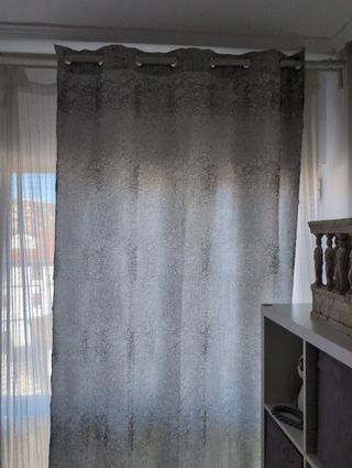Cortinas grises salón - 2 uds