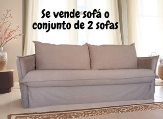 Sofá beige desenfundable