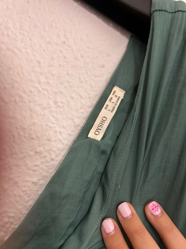 Vestido Oysho verde oliva - Talla L