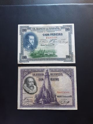 BILLETES ESPAÑOLES DE 100 PESETAS