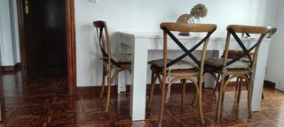 4 Sillas Comedor Madera-Metal