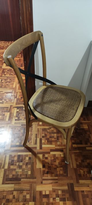 4 Sillas Comedor Madera-Metal