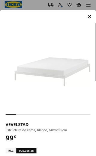 Estructura cama blanca de Ikea.