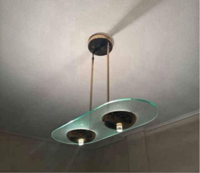 Lampara vintage cristal dorada