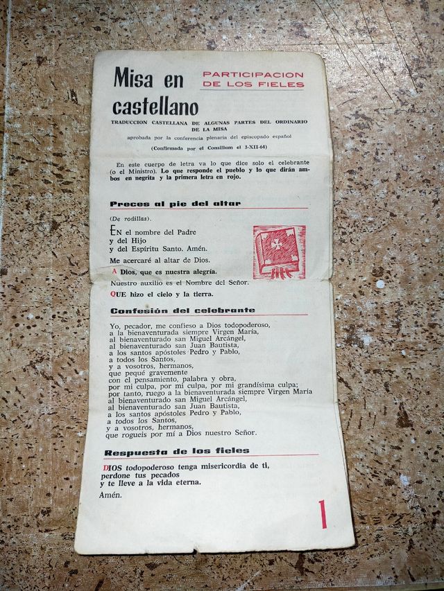Tríptico misa castellano para fieles