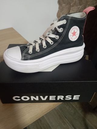 Converse negras y rosas - zapatillas altas