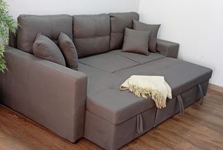 Sofá Cama Chaise Longue, Claire Gris. ¡Oferta!