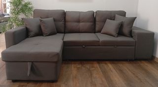 Sofá Cama Chaise Longue, Claire Gris. ¡Oferta!