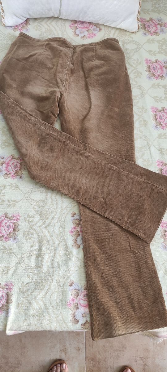 Pantalones pana elsticos mujer