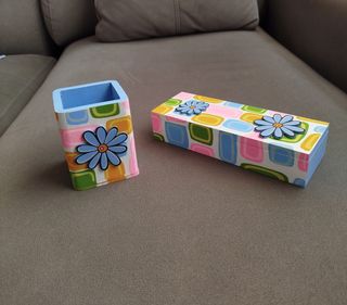 Set escritorio: portalápices y caja-estuche 