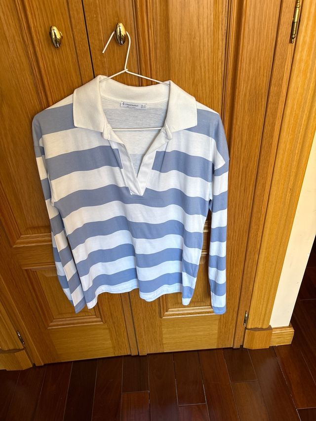 Polo rayas azul-blanco XS