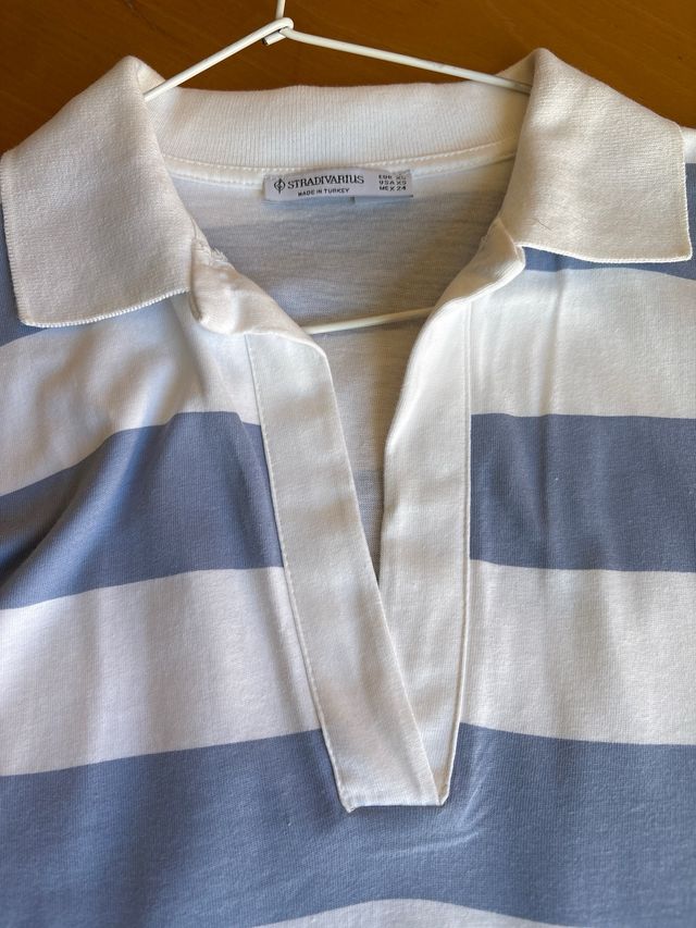 Polo rayas azul-blanco XS