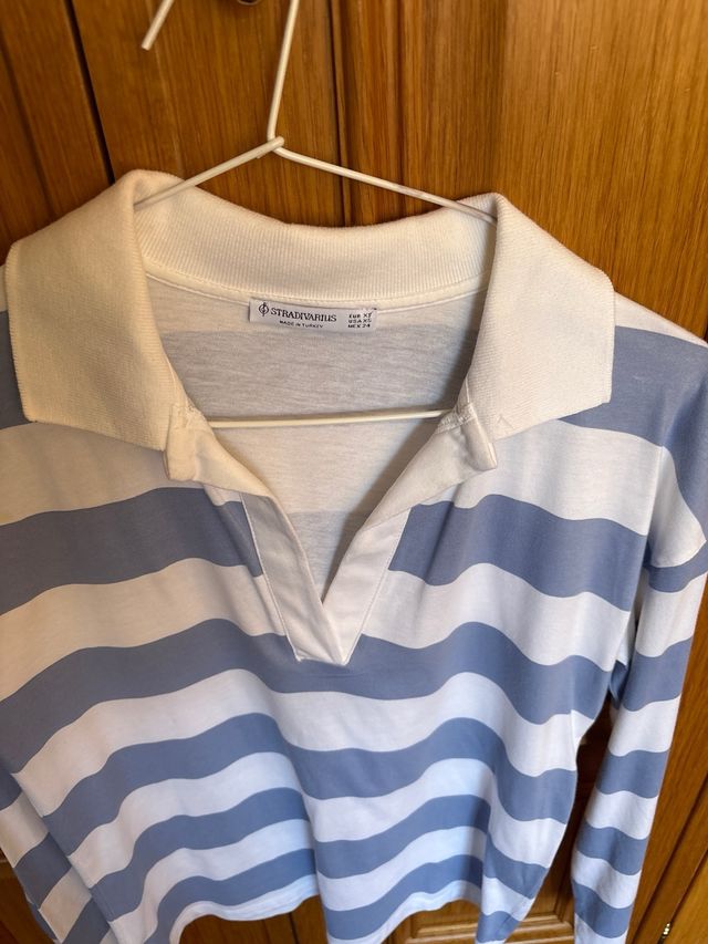 Polo rayas azul-blanco XS
