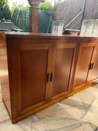 Mueble salón madera haya 