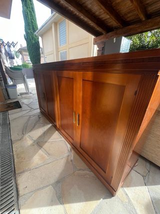 Mueble salón madera haya 