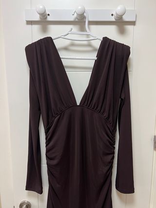 Vestido midi fruncido 