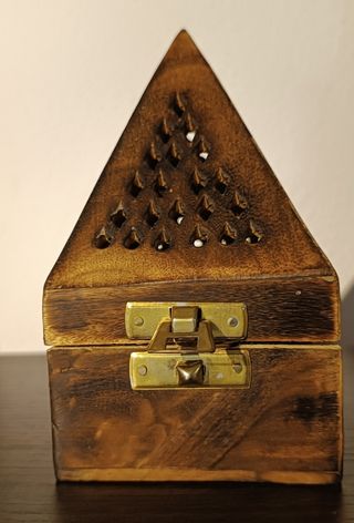 Scatola portacandele vintage in legno