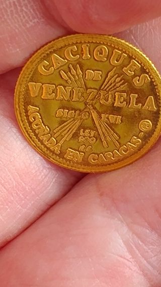 Moneda Oro Caciques Venezuela 6g
