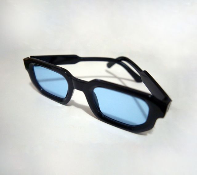 Gafas cuadradas Negras - Lentes Azules