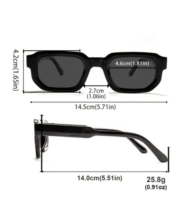 Gafas cuadradas Negras - Lentes Azules