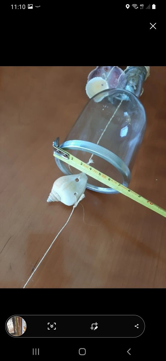 Adorno botella cascabel viento