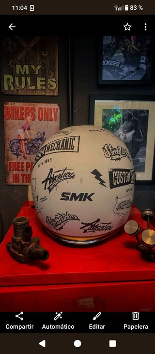 Casco moto vintage custom de diseño exclusivo.