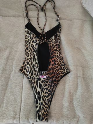 Tezuk Costume intero leopardato taglia Unica