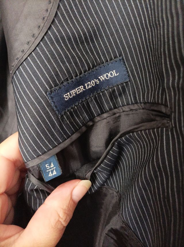 Americana azul oscuro rayas