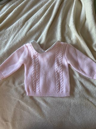 Jersey bebé punto rosa