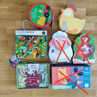 Lote puzzle y juego gusanito 